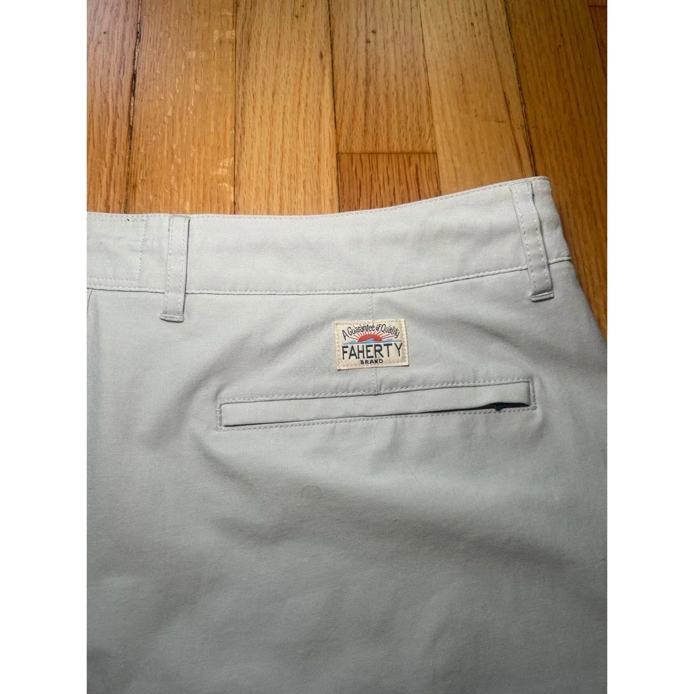 Faherty All Day Shorts Mens 34 Light Gray Hybrid Stretch Chino 9